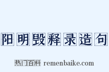 阳明毁释录造句是什么意思的图片